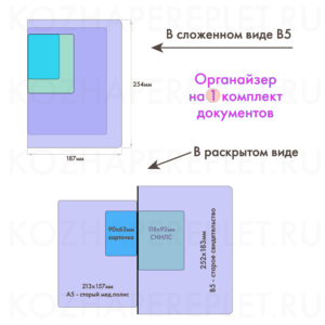 Органайзер B5 (старый формат) на 1 комплект Арт. V-03