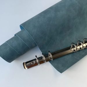Переплетный кожзаменитель (Китай) с тиснением, пепельно-голубой