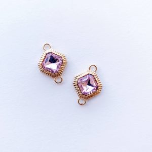 Подвеска/коннектор , сиренево-розовый с золотом